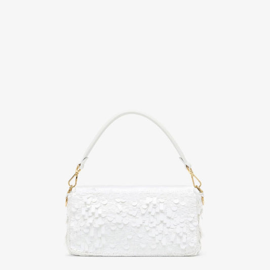 Tasche Weiß Pailletten & Leder – Fnd Bgtt SIENNA 